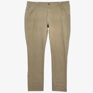 Mens Stretch 5 Pocket Pants TAYLRD Slim Fit 42x36 Tan Tapered Casual Chinos